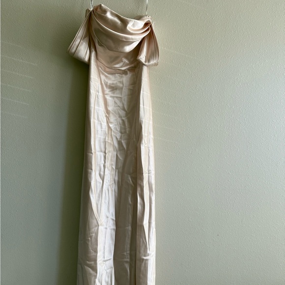 Birdy Grey Shiny Satin Champagne Mia Dress Size M - Picture 3 of 6